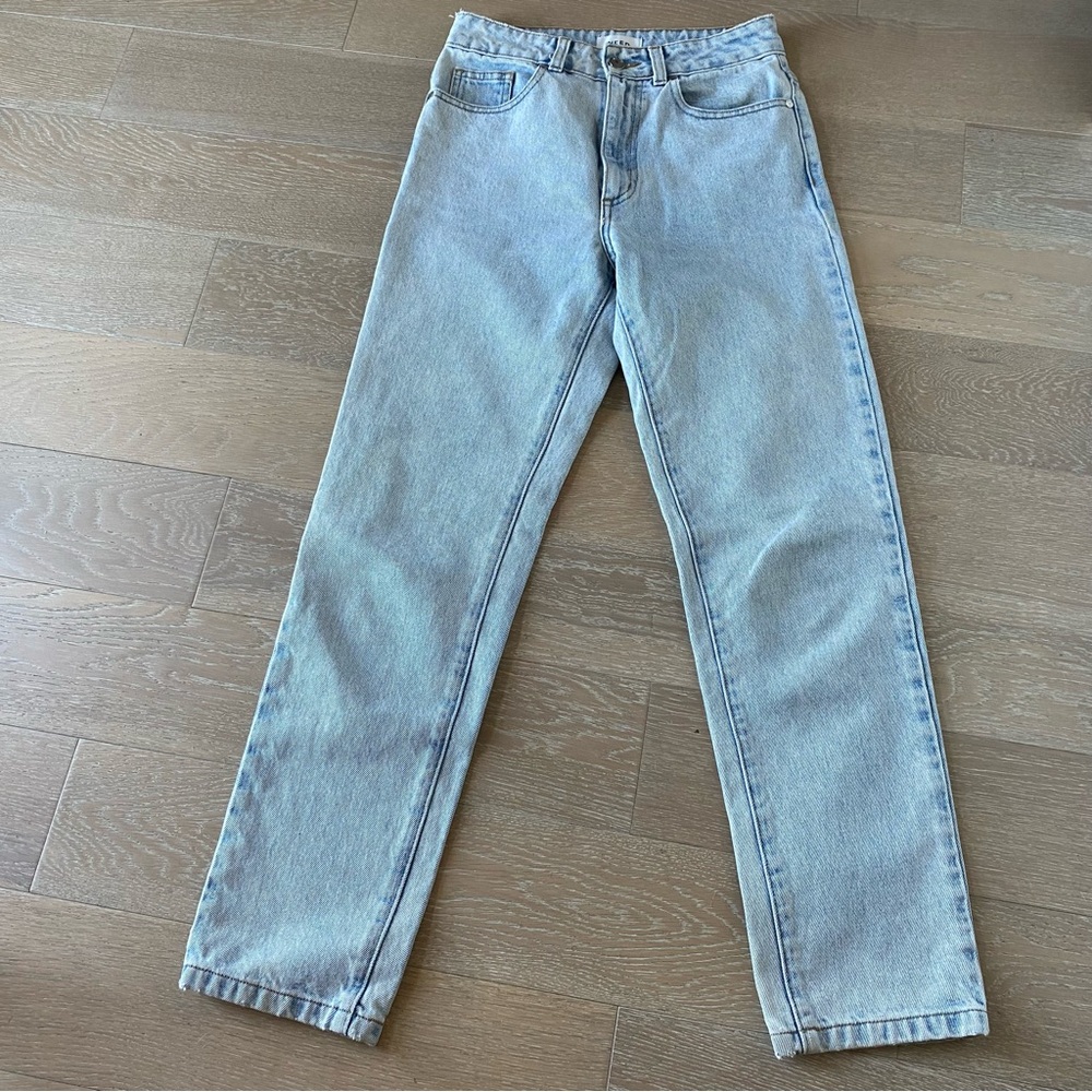 NEED Supply Straight Leg High Rise Jeans Size 27 Light Wash Denim Made in USA - Picture 2 of 10